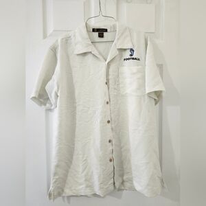 Harriton North Carolina Tar Heels White Football Medium Men's Shirt Button-Up